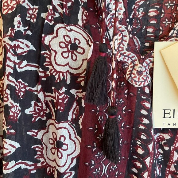 Ellie Tahari Floral Print Cotton Puff Sleeve Blouse, XL - NWT - Picture 5 of 7